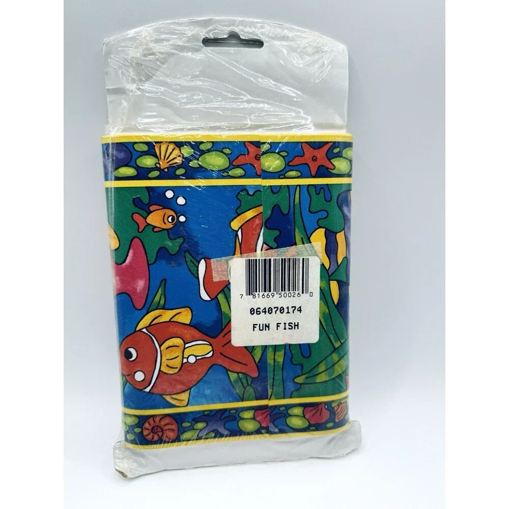 Vintage Scenic Fish Wall Border Paper 4 Rolls 20 Yards Total + Bonus 15 ft. New